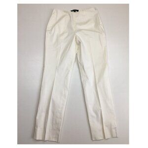 BROOKS BROTHERS Petite Ivory NATALIE FIT Slit Hem Tapered Leg Dress Pant